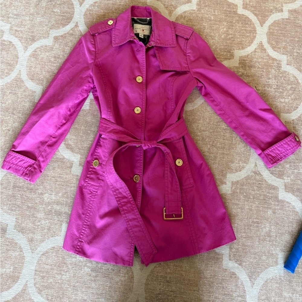 Banana Republic Bright Fuchsia Trench Coat with Belt
